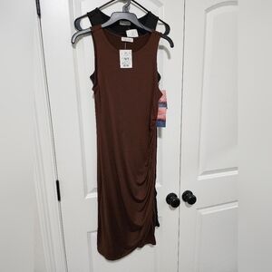 2 Haley & June Ruched Bodycon Dresses, Black/Brown, Large, New w/Tag (Bundle)